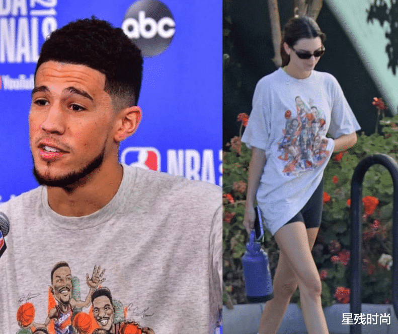 布克的T恤出现在了詹娜身上，两人疑似再次住到一起