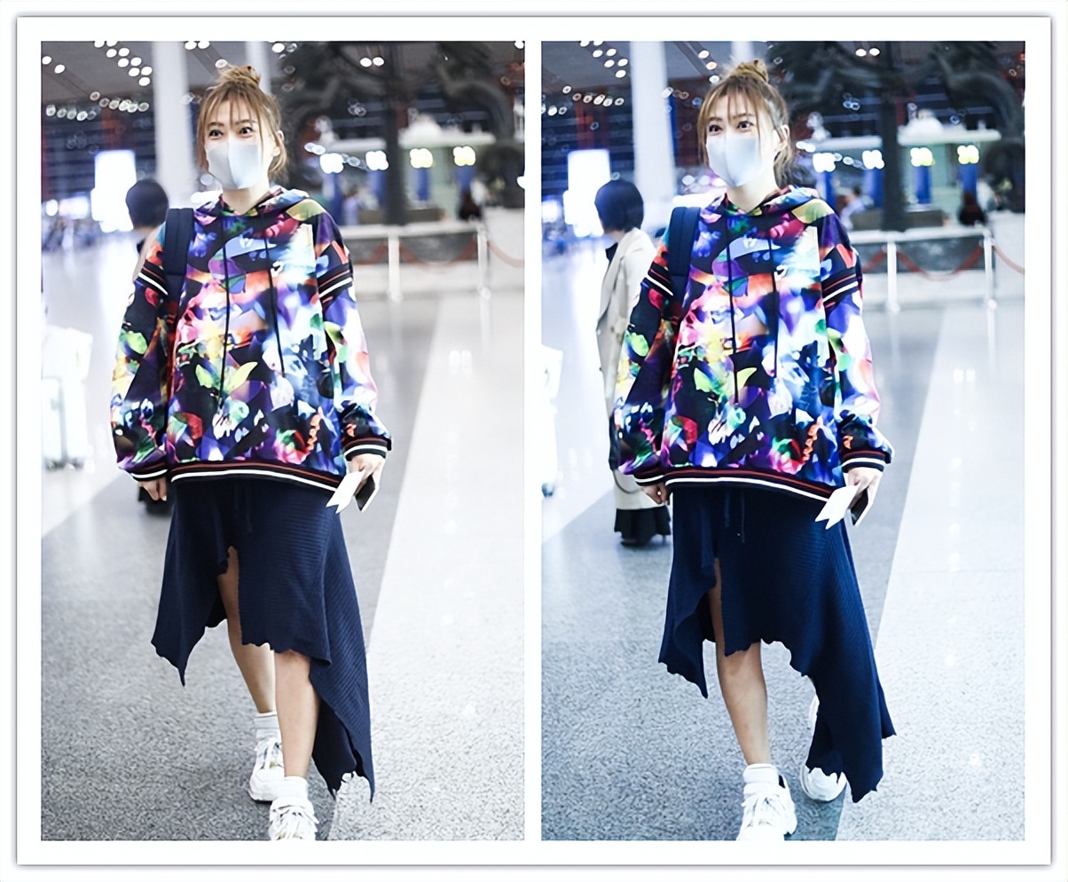 应采儿|怪不得应采儿这么可爱，彩色的服装时尚炫酷，看不出奔四了