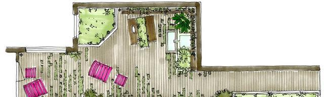 有院子我也学他自制垂直花园，卡座、花坛一体，一边喝茶一边养花