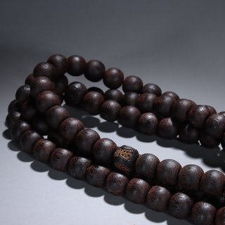 沉香|旧藏-老沉香108颗佛珠一串