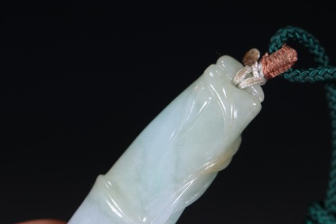 翡翠|旧藏，老翡翠节节高升雕件