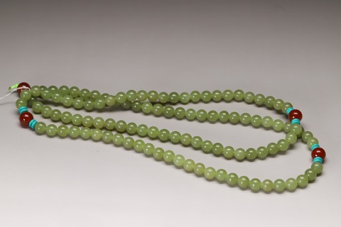 |舊藏和田黄玉籽料“一百零八子朝珠项链”