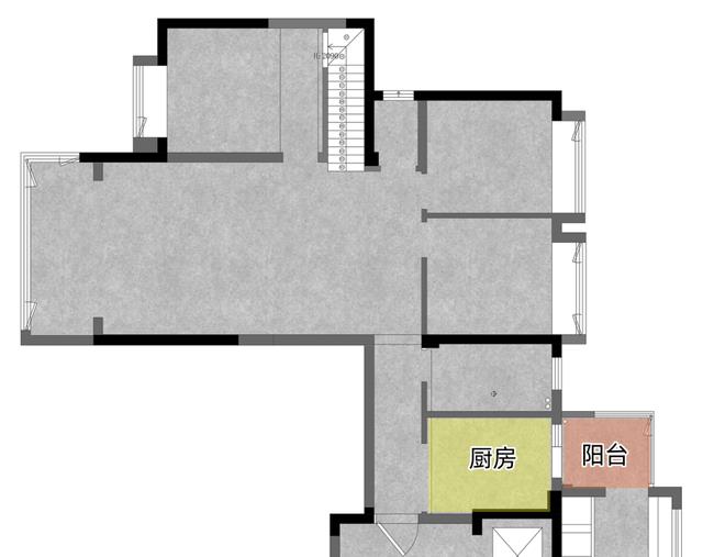厨房带阳台太加分了,改成洗衣房、杂物间,收纳、舒适度跟着翻倍