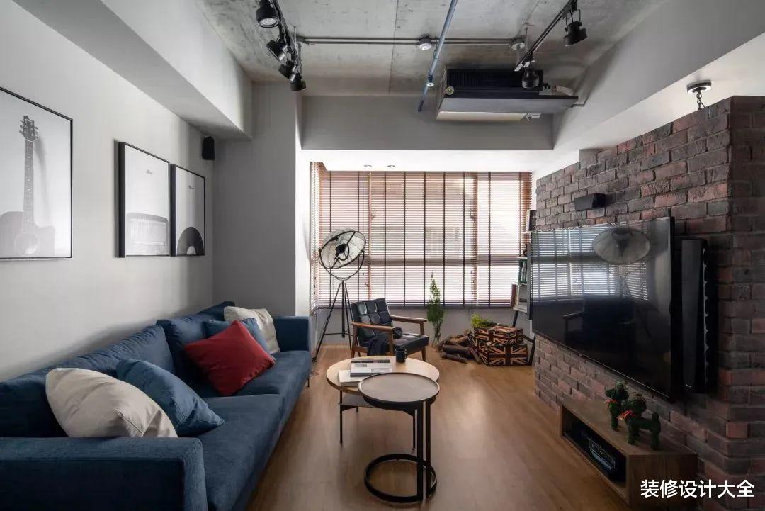 70㎡现代工业风,不吊顶+红砖墙,效果太漂亮了!
