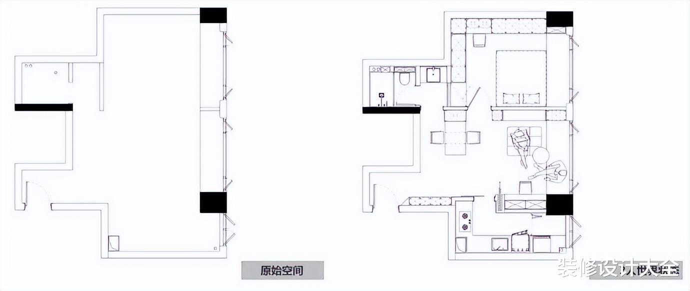 第一次见这么完美的小户型,套内43㎡两房一厅,还有分离式卫生间!