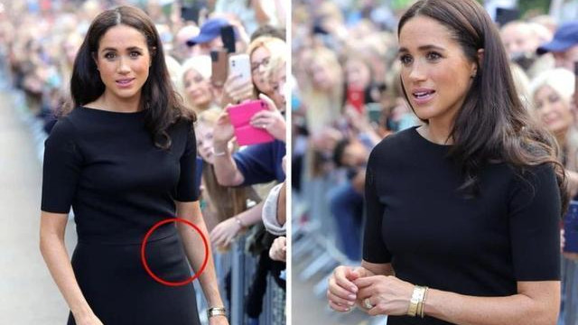 张杰|梅根裙摆处有折痕，疑似全程佩戴着录音设备，只为收集更多情报