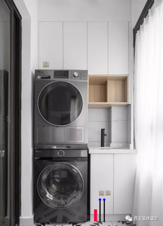 阳台放洗烘机还有洗手池,怎么做定制?
