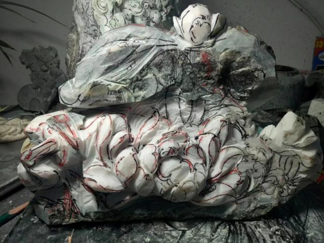 雕刻|双鹤戏莲的雕刻