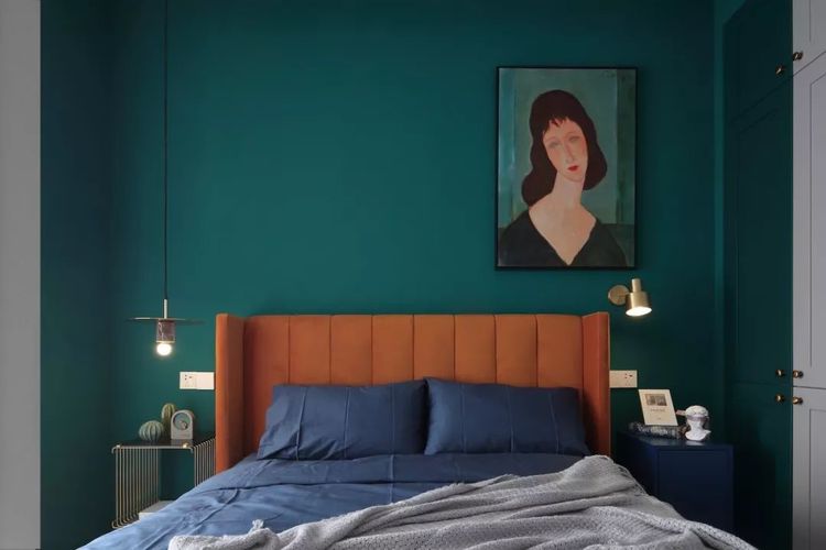 110平三室,客厅不要电视,餐厅设计卡座,卧室大胆撞色,好喜欢