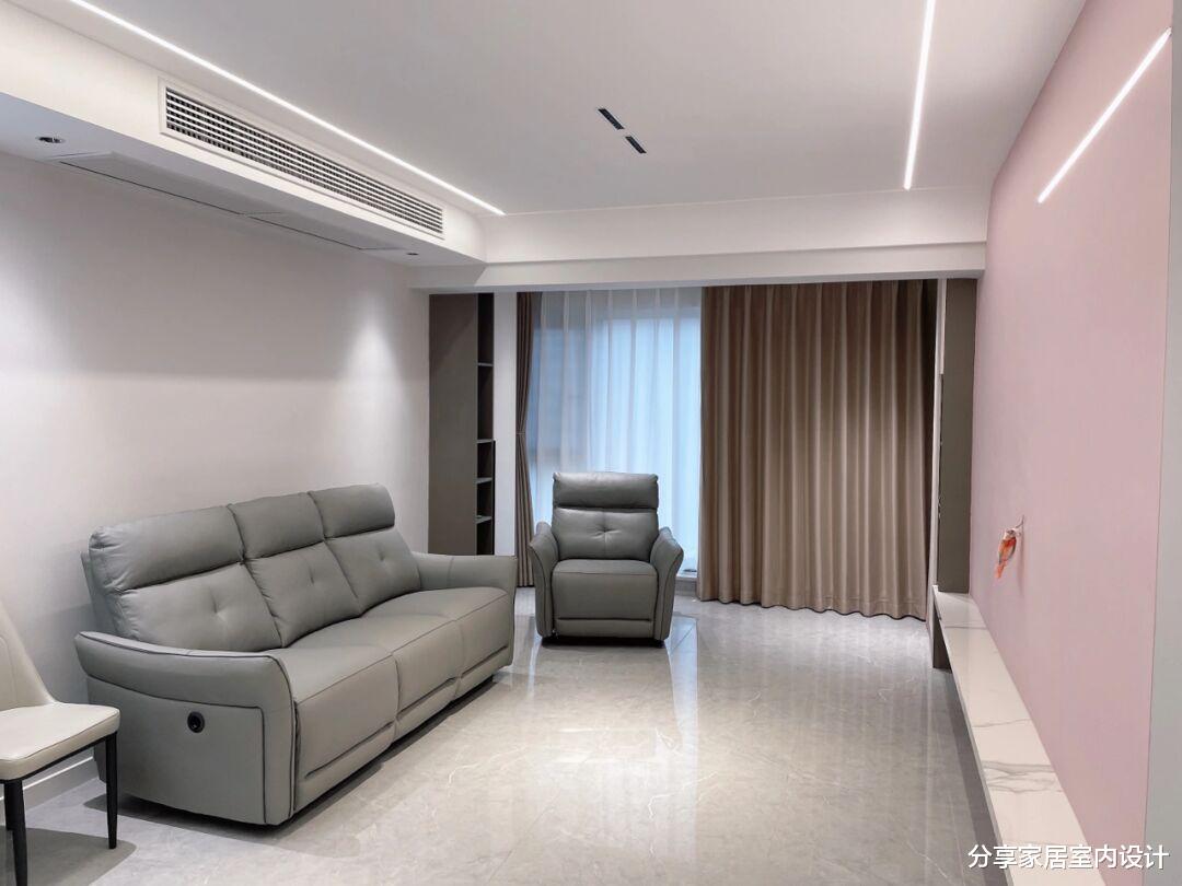 历时三个半月完工,全屋定制的柜子很实用,无主灯的设计很棒!