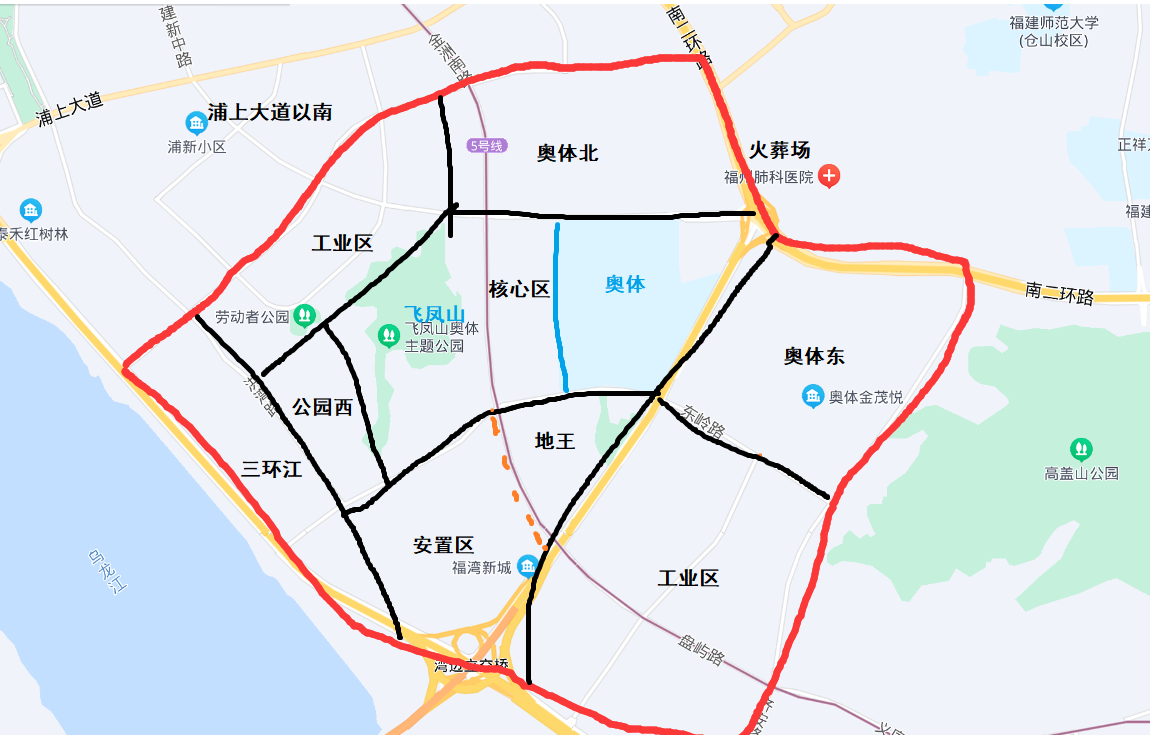 飞凤山奥体公园地图图片