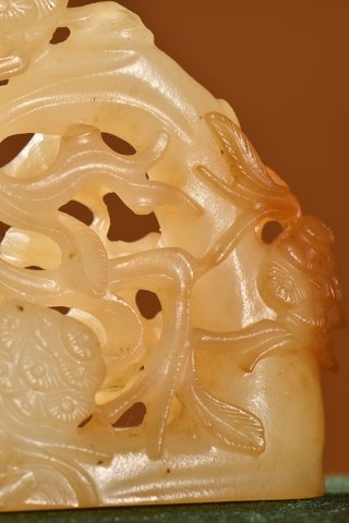 |清代 和田玉松鹤延年摆件