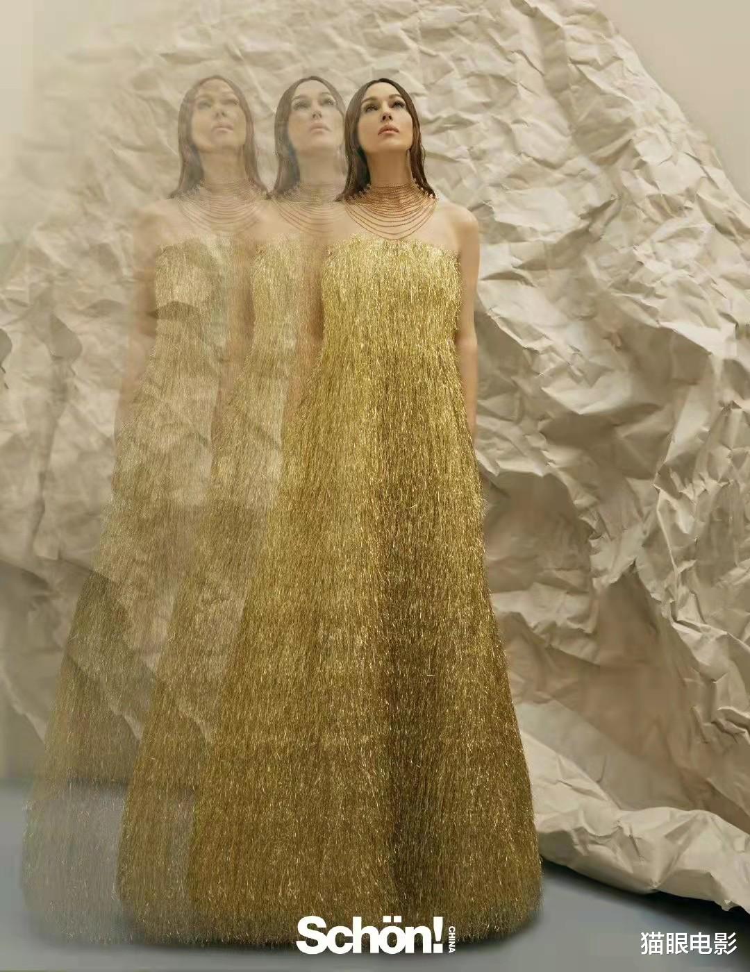 莫妮卡·贝鲁奇|57岁莫妮卡贝鲁奇身材绝了,穿开衩长裙露锁骨,半遮半掩好妩媚