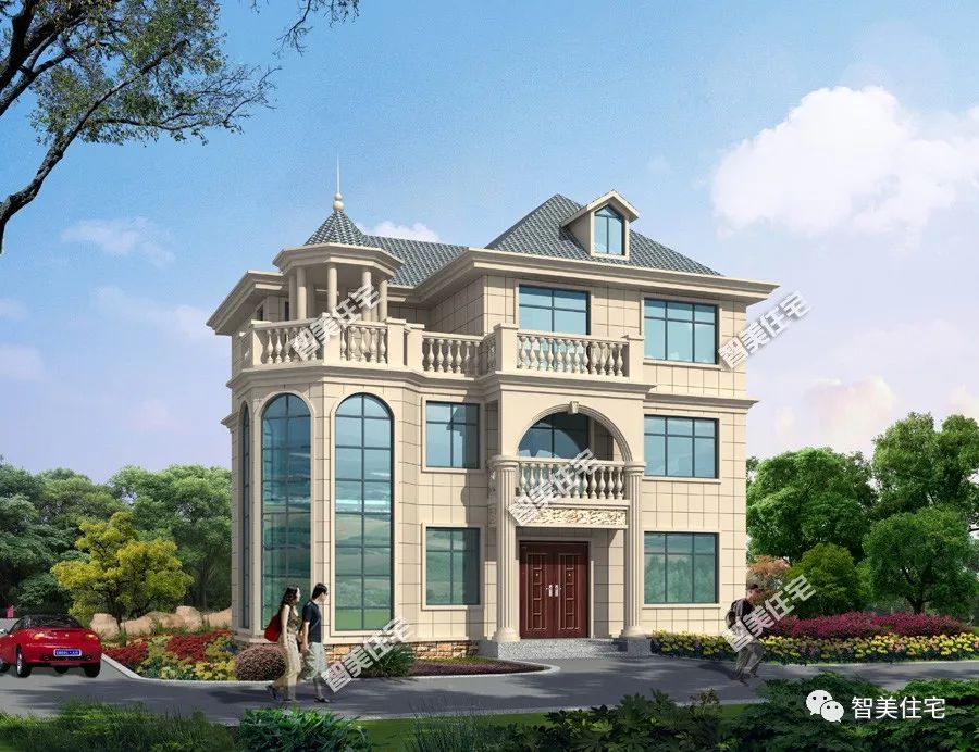 露台上有观景凉亭,多边形大窗设计增加采光性,这栋洋房我很看好