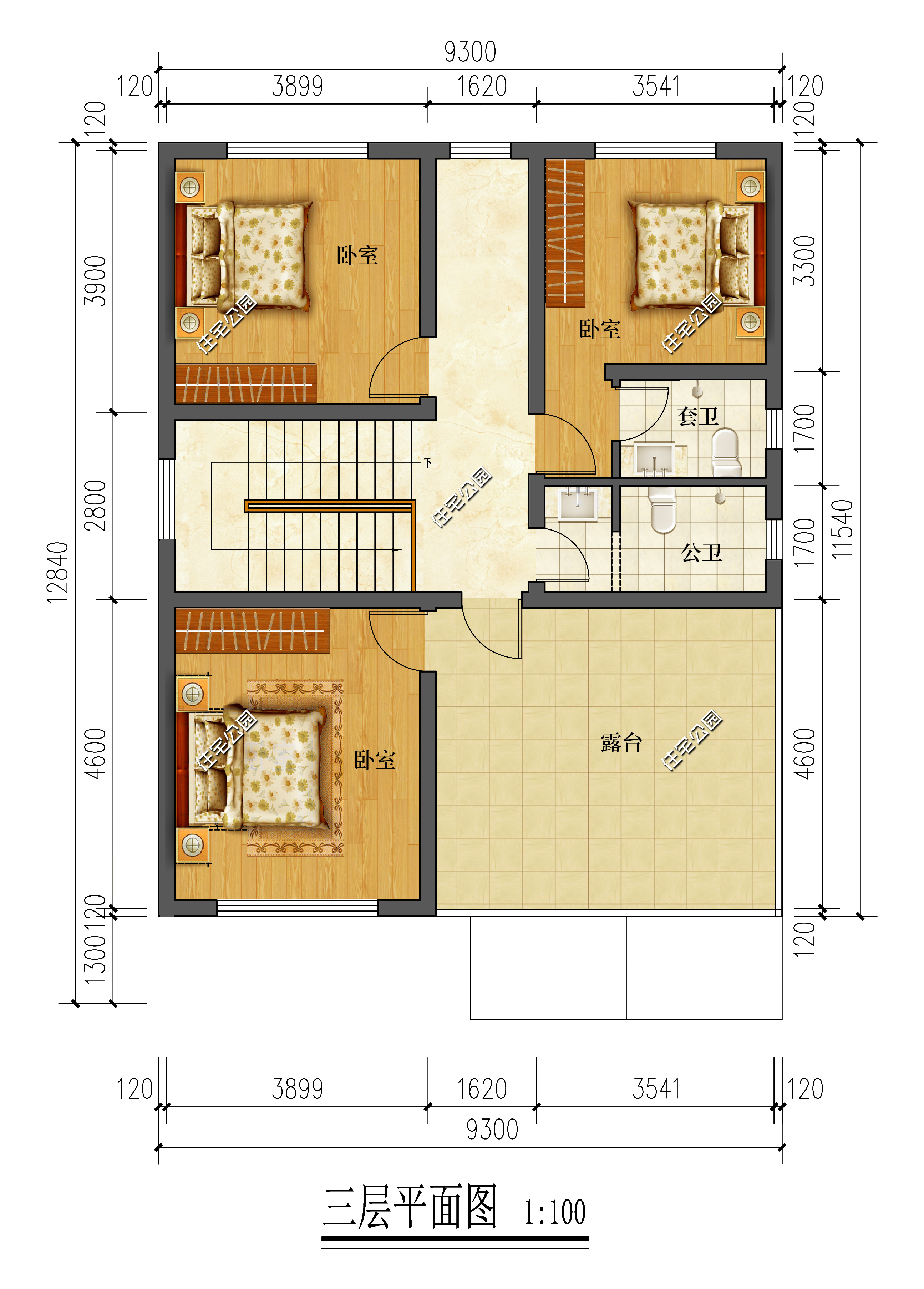 9×12米小面宽欧式别墅,外观时尚大气,布局简约实用