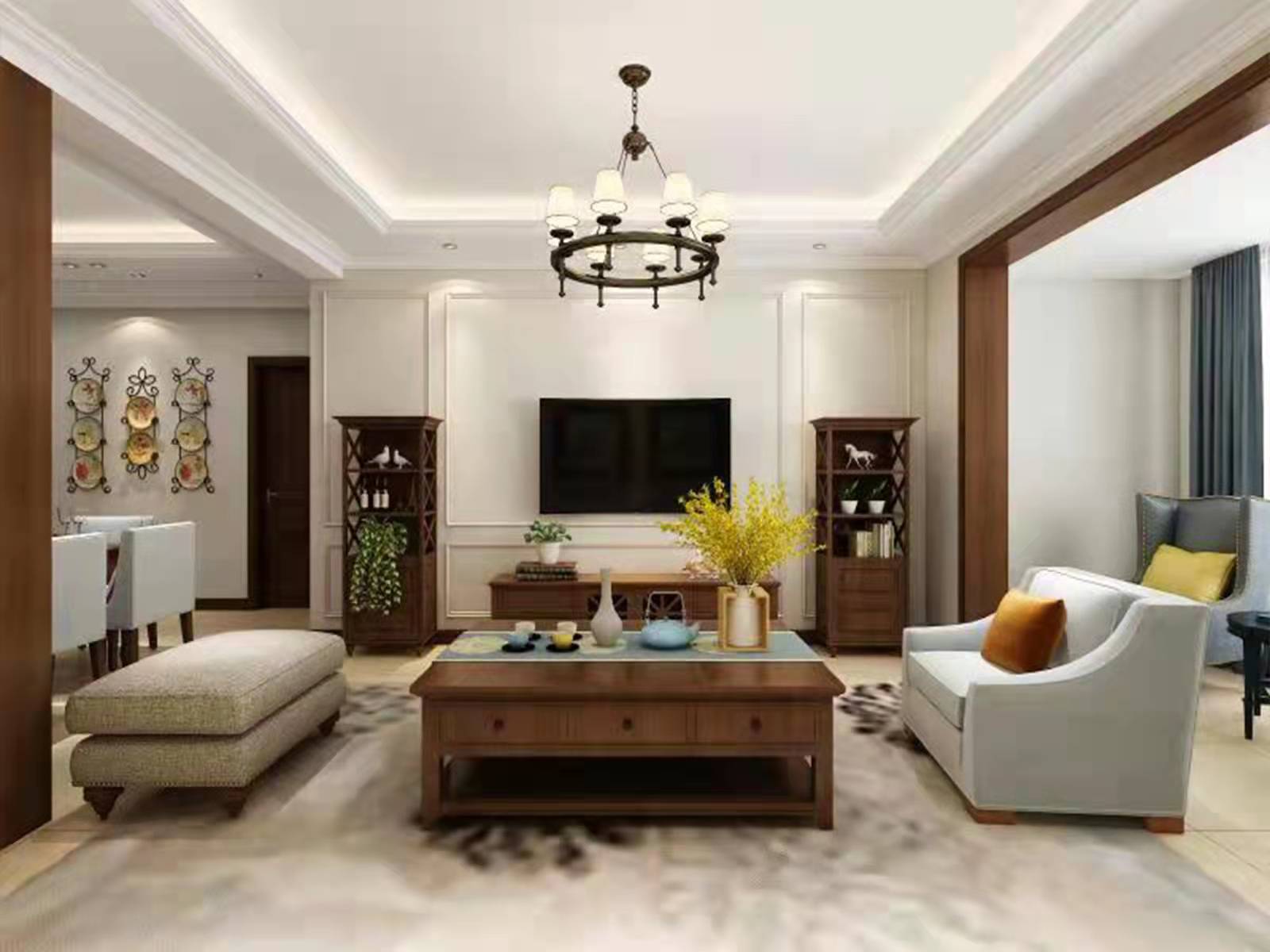 【鲁班装饰】双河湾130㎡中式风格,是生活更是意境