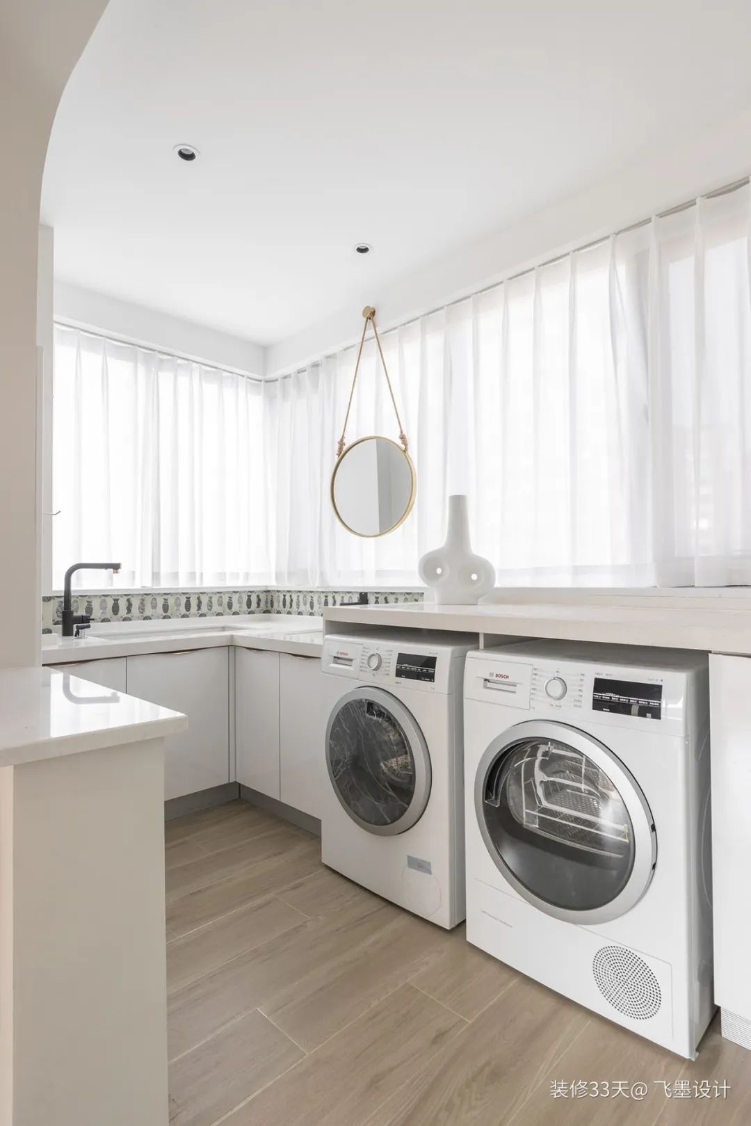 装修设计:147平清新绿色北欧三室跃层