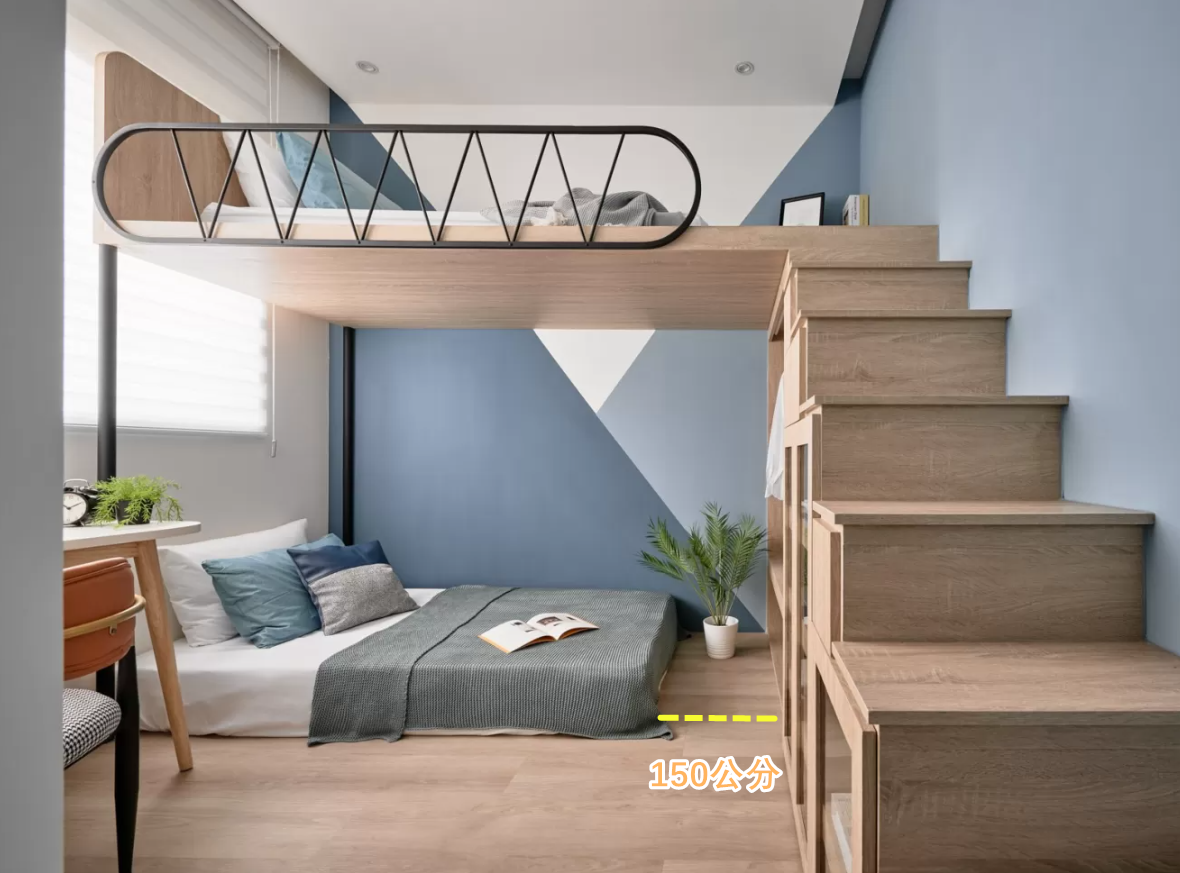 我对上下铺彻底改观了!阶梯下方利用起来,立马多个步入式储物间