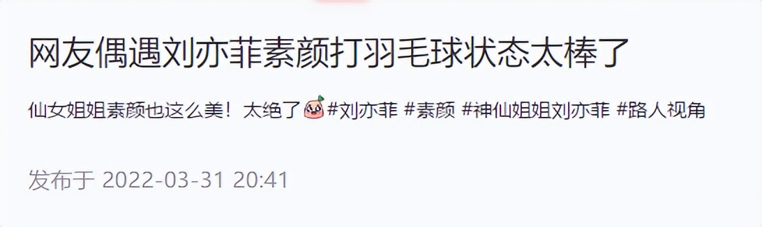 刘亦菲|刘亦菲素颜打球被偶遇,气质出众粉丝一眼就认出,侧脸鼻梁高挺