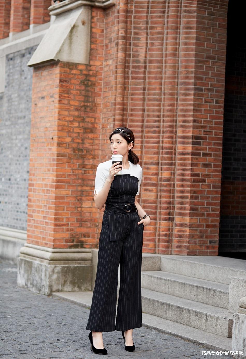 连体裤|街拍:穿连体裤的职场女生,干练又不失迷人的气质