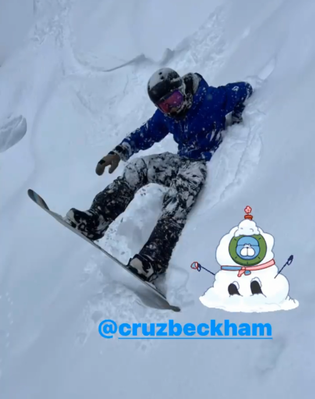 哈珀·贝克汉姆|贝克汉姆在滑雪场为三儿子庆生,晒与女儿小七亲吻照尽显父女情深