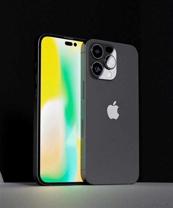 华为|抹除刘海区域！iPhone 14 Pro太空黑渲染图曝光