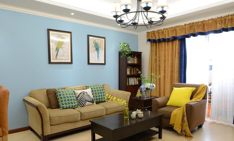 110平美式二居室,中正客厅格局却散发着强烈的生活感知能力