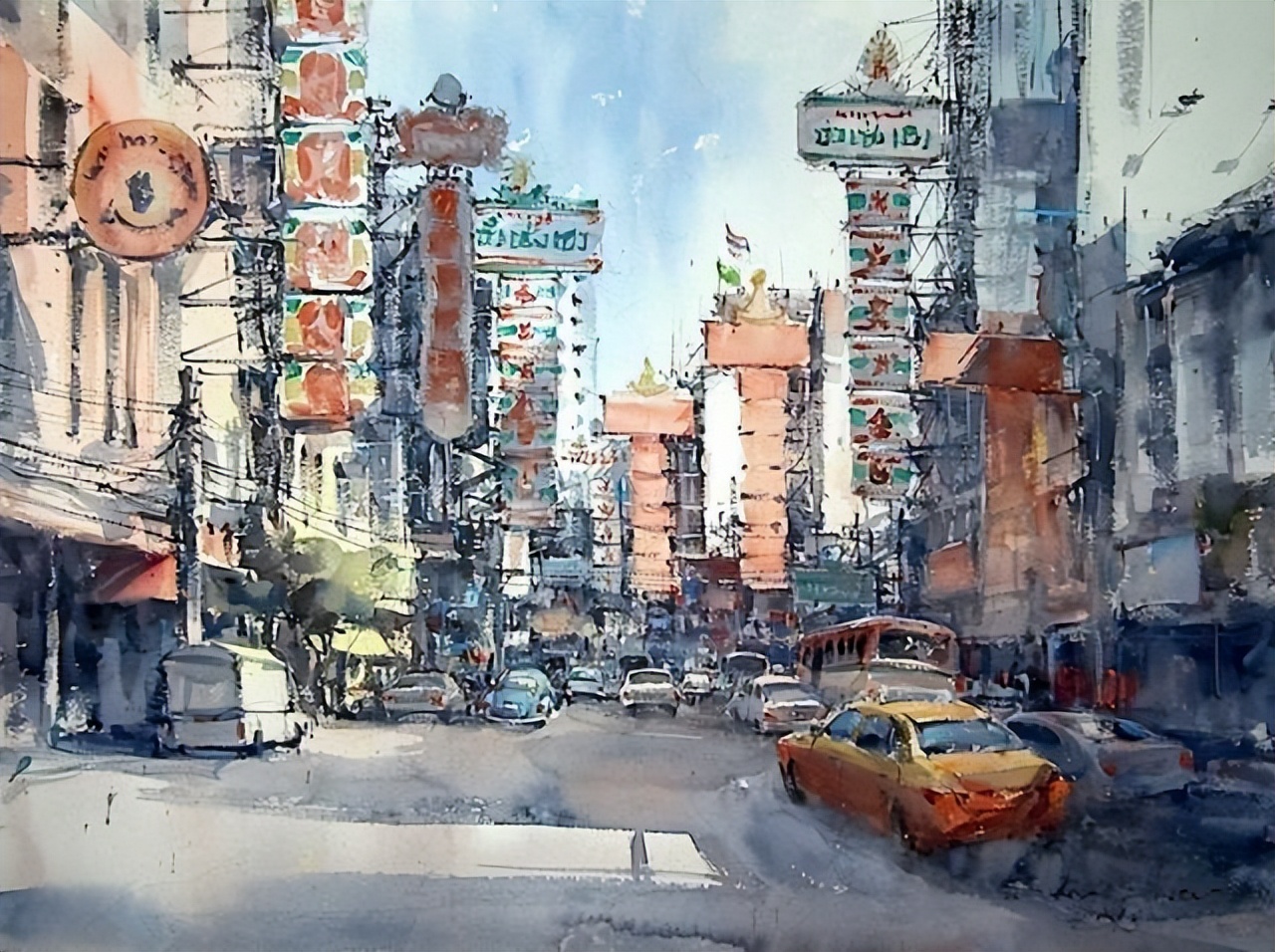 北京市|小城故事（小镇水彩画）︱泰国水彩画家Direk Kingnok