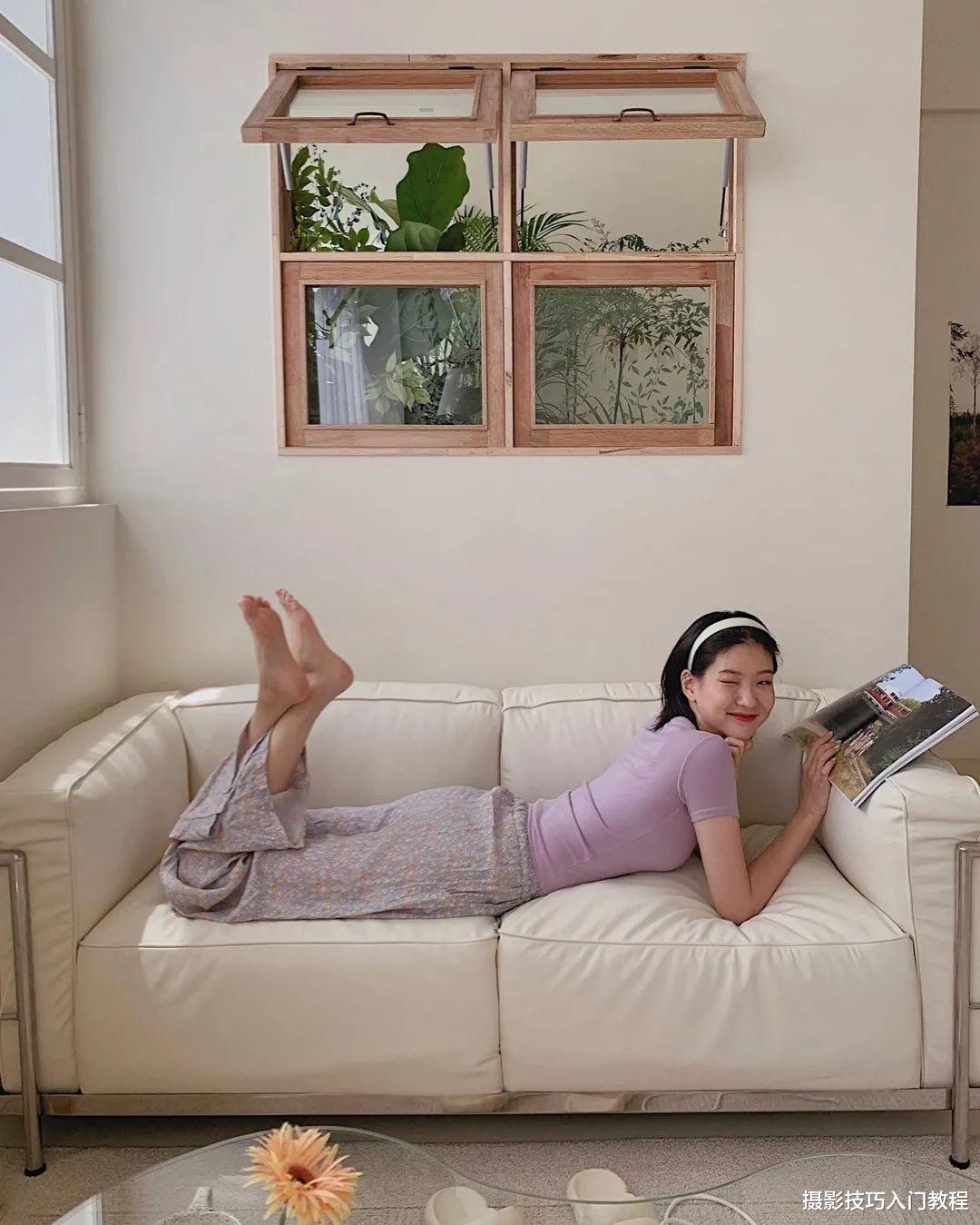 摄影技巧:沙发照怎么拍又纯又欲?女网红们都是这样拍的