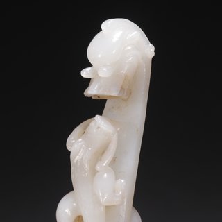 张之洞|和田玉籽料苍龙教子带钩