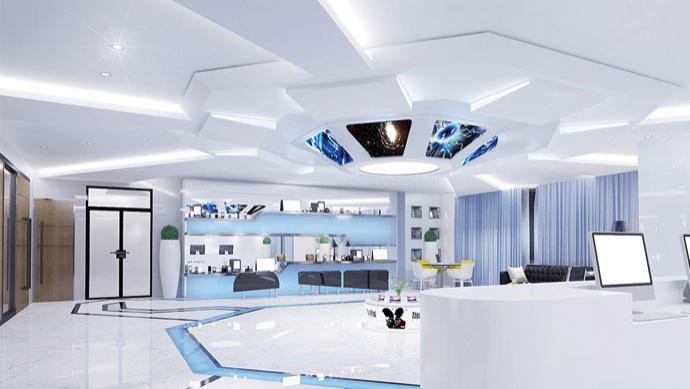 办公室|生物科技公司办公室展示厅装修