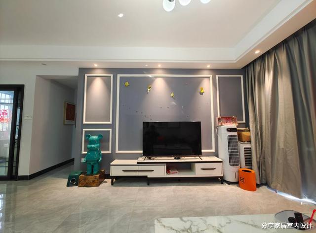 110平三代同堂幸福之家，儿童房布置高低床，网红款电视墙很喜欢