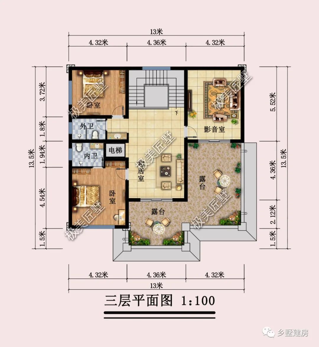 13X12米经典三层简欧别墅,同样的自建房,不一样的韵味