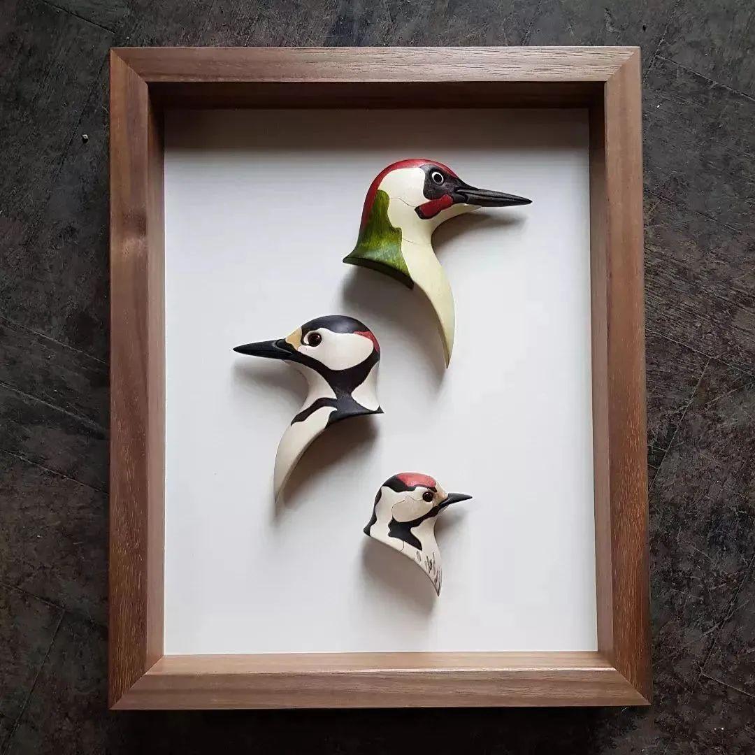 |Tag Smith 用木头拼图，创造别具一格的鸟首雕塑艺术