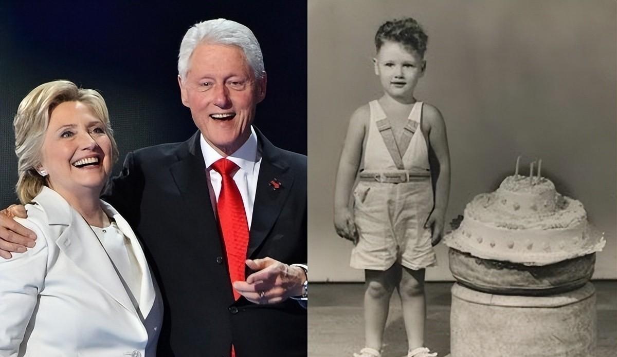 克林顿|73岁克林顿像小孩模样，希拉里发他小时候的照片送祝福，岁月匆匆