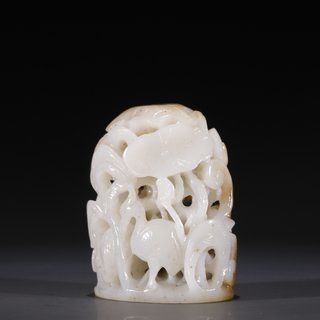 和田玉籽料|旧藏·和田玉籽料一路连科炉顶