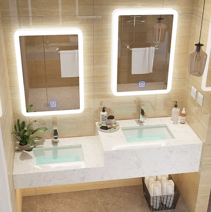 给自家洗漱台增加点\新意\,这样设计层次感更丰富,便捷性倍增