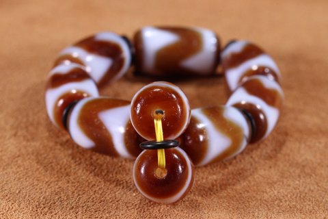 天珠|【藏传精品至纯虎牙天珠 手串】