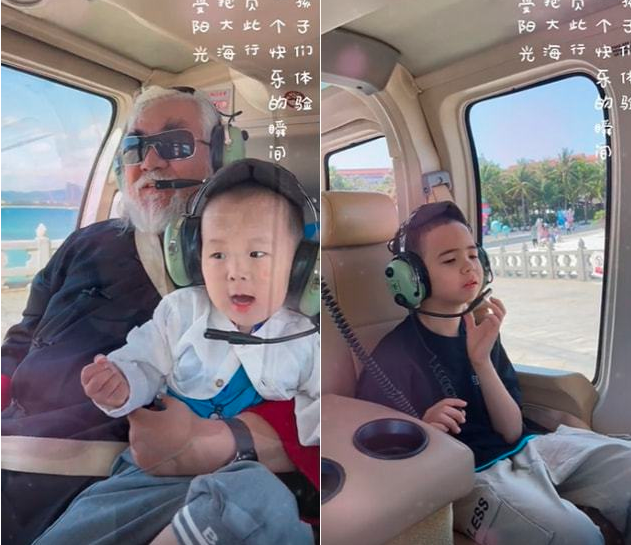 张纪中|70岁张纪中携妻儿坐游艇！抱娃赏鱼身形健壮，娇妻海上冲浪好兴奋