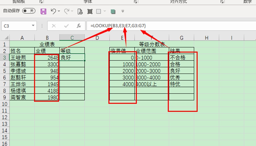 |查找函数鼻祖-LOOKUP自动判断等级，最近一次报价，关键词分组