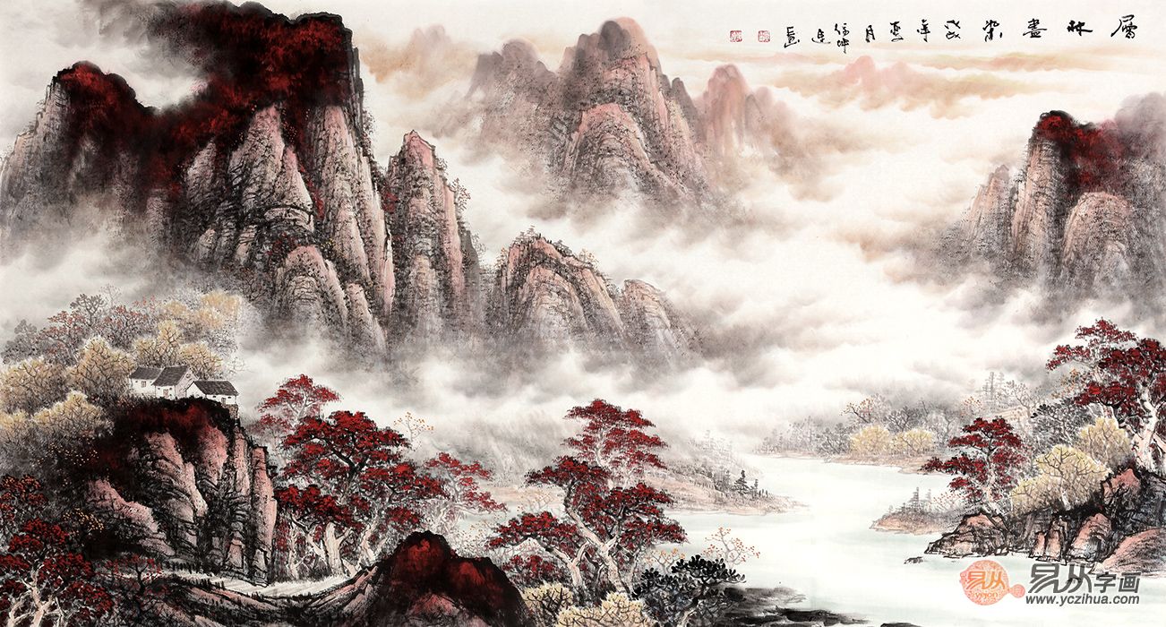 客厅沙发背景墙装饰画 力荐这四款寓意好的山水画