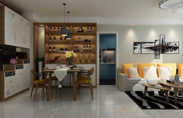 117平简约风三居室，蓝与灰的融合，真的挺漂亮！