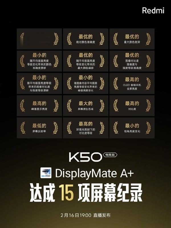 苹果|破15项记录!K50电竞版屏幕获A+顶级认证:支持罕见高频PWM调光