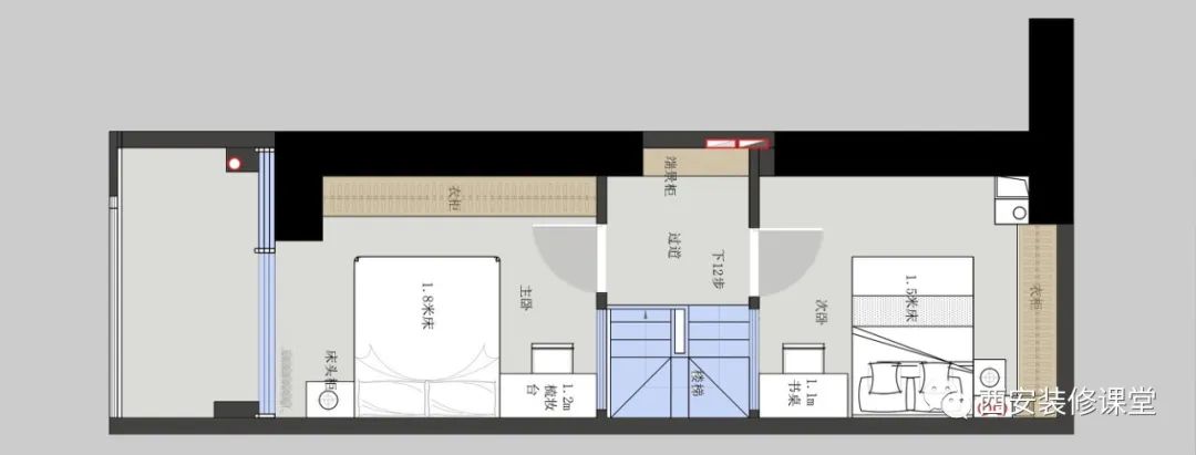 45㎡两居LOFT,小两口的蜗居新房