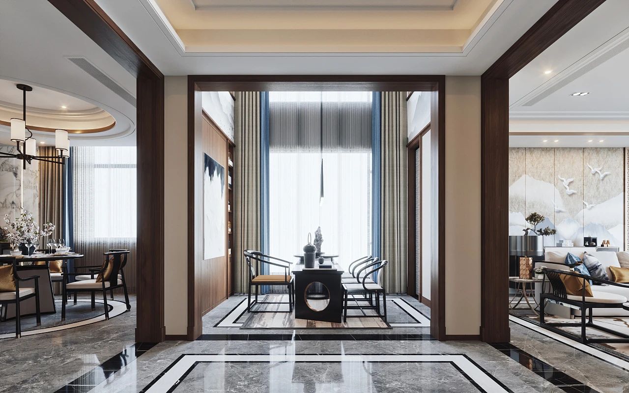 新中式风格，国画色调的精致运用