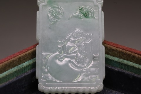 翡翠|老坑翡翠A货“八仙铁拐李”子冈牌