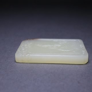 |清 和田玉苏武牧羊诗文牌