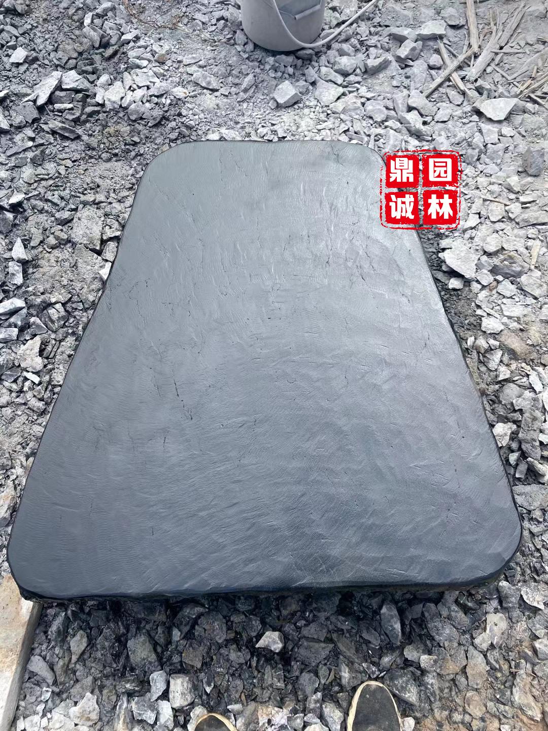 黑山石平面茶台景观造景设计