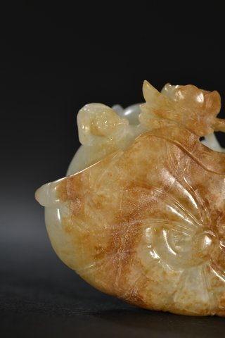 和田玉籽料|和田玉籽料和合二仙把件