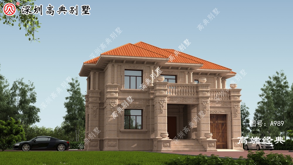 低调又奢华的,欧式石材别墅,两层照样气派